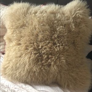 Furry sheep hair pillow COVER ONLY 24” square